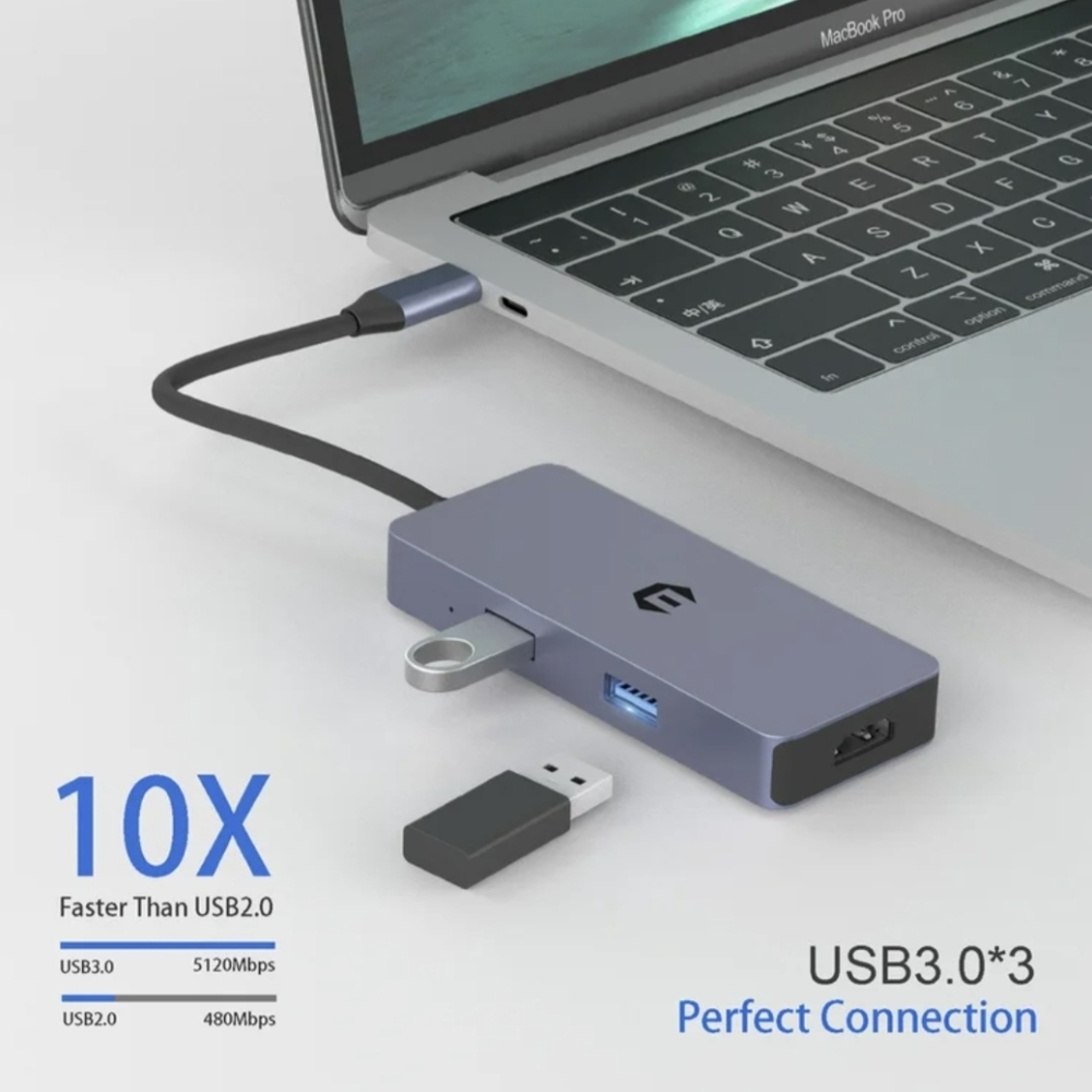 NIB 6 in 1 USB Hub